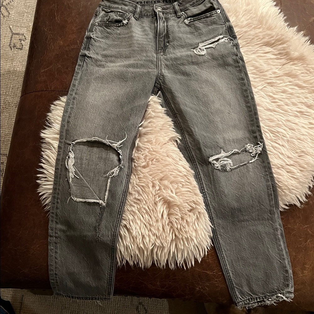 American Eagle Outfitters  Distressed Mom Jeans